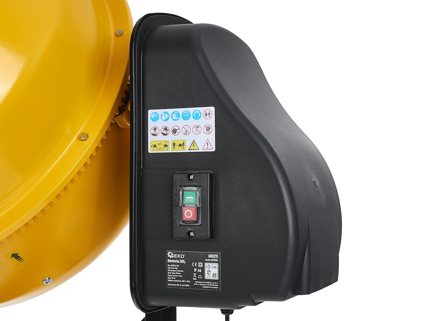 Míchačka na beton GEKO 120 l 550 W – detail konstrukce