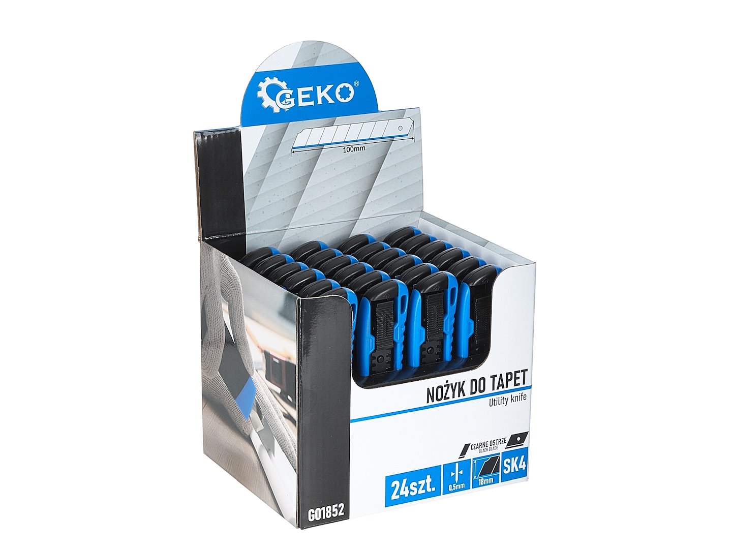 Nůž na tapety 100x18x0,5 mm ABS SK4 – Geko 8