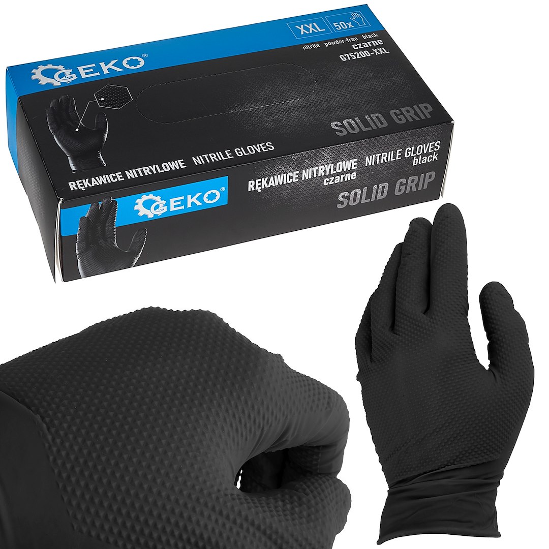Nitrilové rukavice SOLID GRIP 3D XXL – celkový pohled na balení