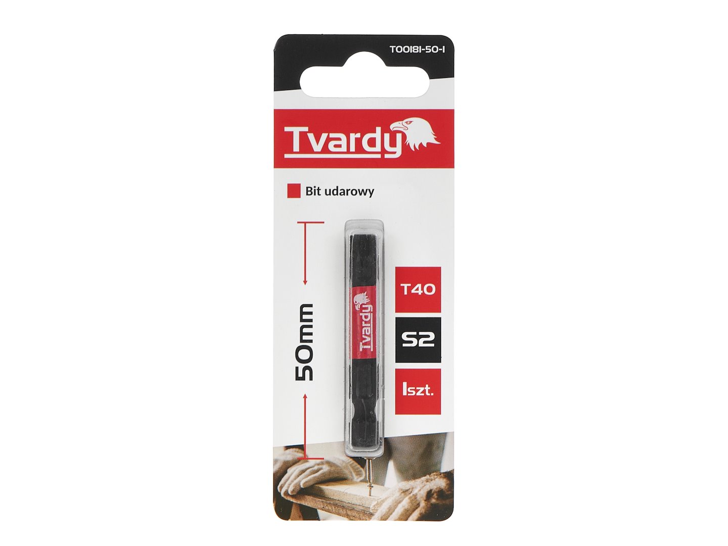 Rázový bit T40 50 mm S2 – použití s nářadím