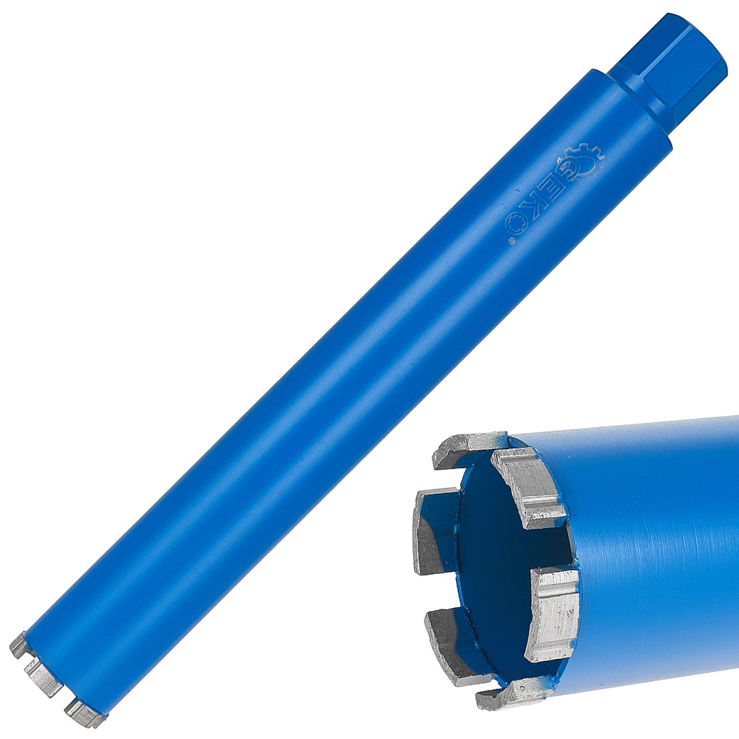 Diamantová korunová vrták Geko 62x10x450mm – celkový pohled