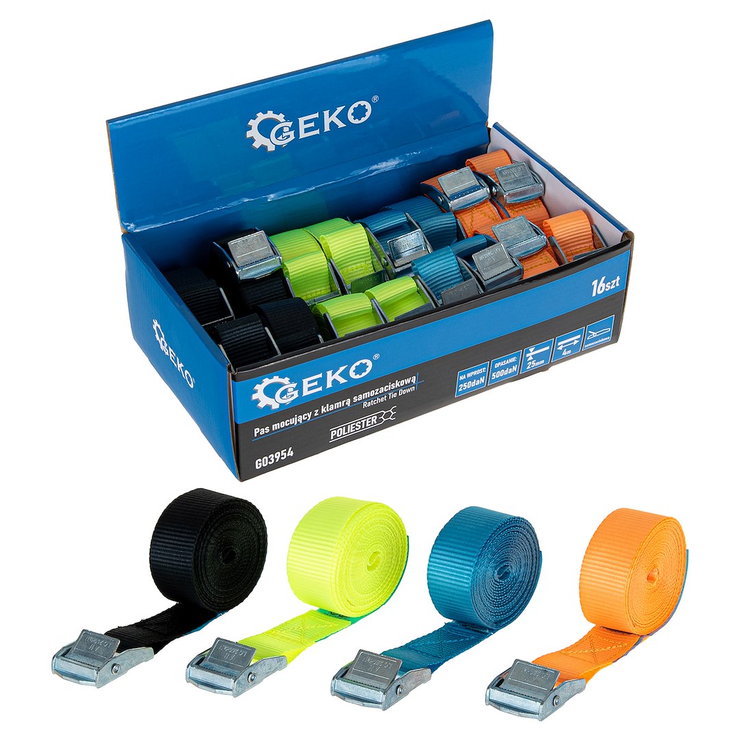 Upínací pás Geko 25 mm x 4 m 250 kg – celkový pohled