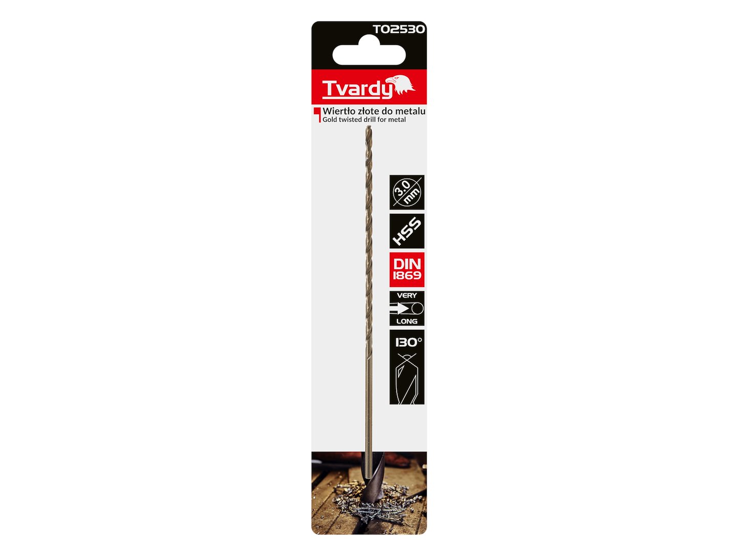 Zlaté vrtáky do kovu, dlouhé 3,0 × 150 mm, HSS DIN1869 – sada 50/200 ks | Geko 4