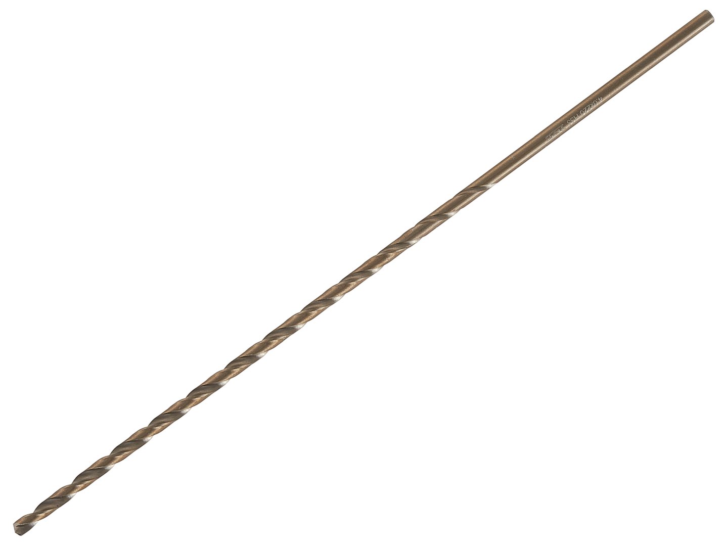 Zlaté vrtáky do kovu HSS DIN1869 – detail špičky vrtáku 4,0 mm