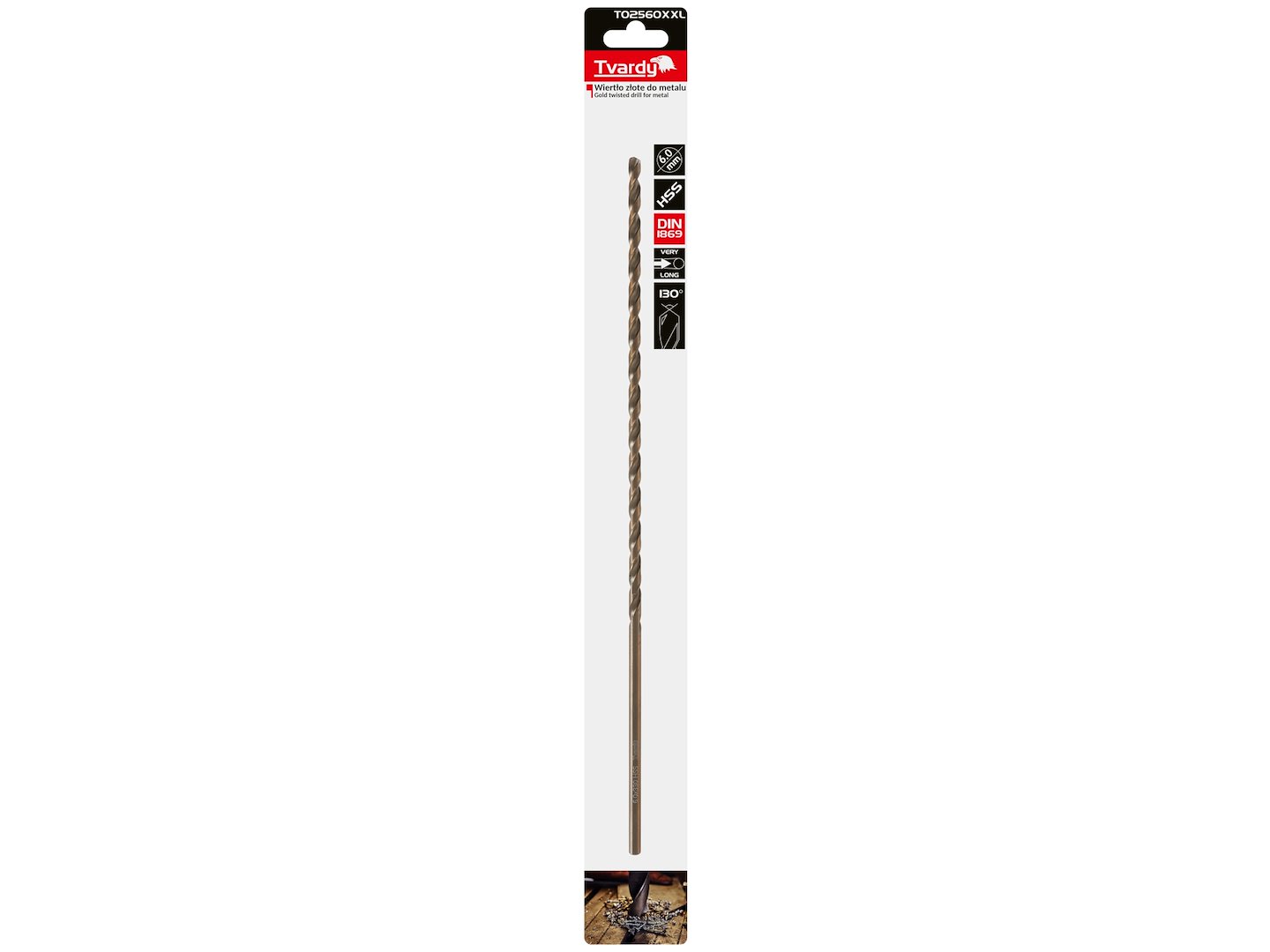 Zlatý vrták do kovu HSS DIN1869 – průměr 6,0 mm, délka 330 mm (balení 50/100/200 ks) 4