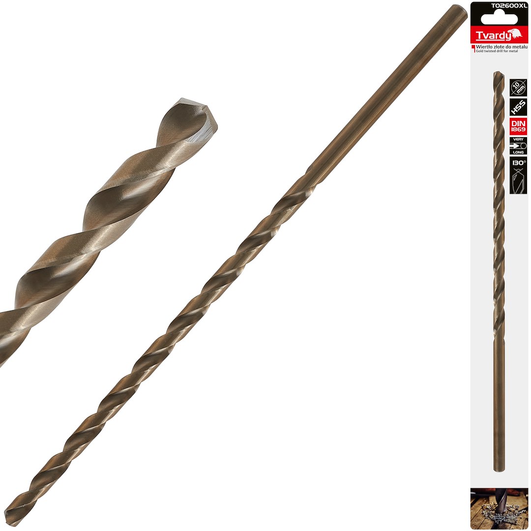 Zlatý vrták do kovu HSS DIN1869 10,0 x 340 mm – celkový pohled