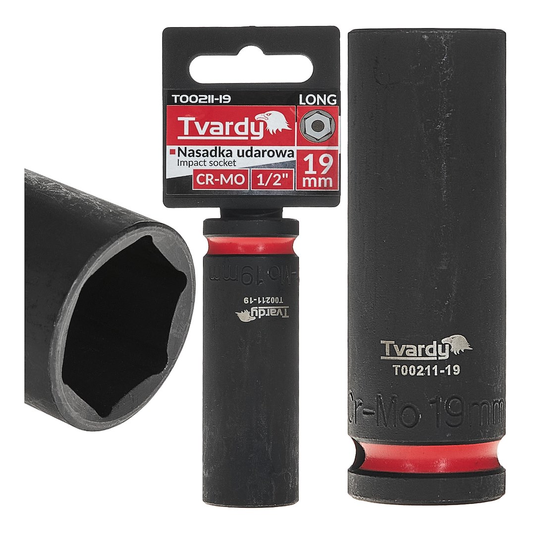 Dlouhá nárazová nasadka 1/2 19 mm CR-MO – celkový pohled