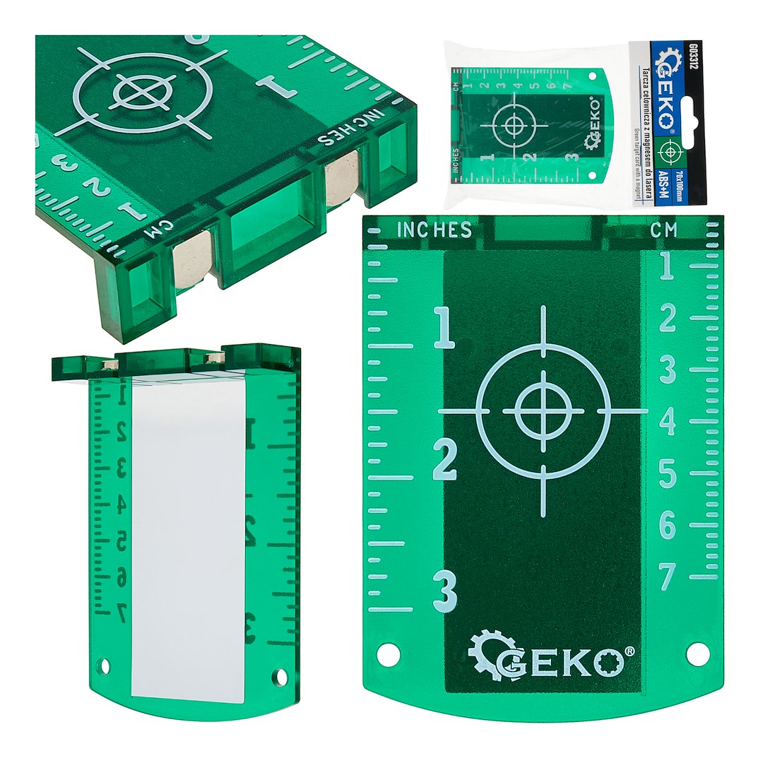 Záměrný terč s magnetem pro laser zelený Geko G03312 – celkový pohled