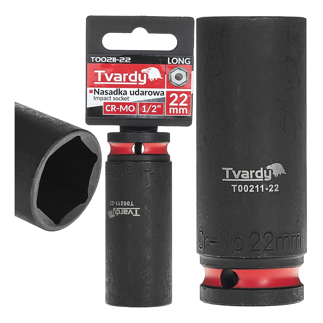 Dlouhá rázová nasadka 1/2 6-hranná 22 mm CR-MO – celkový pohled