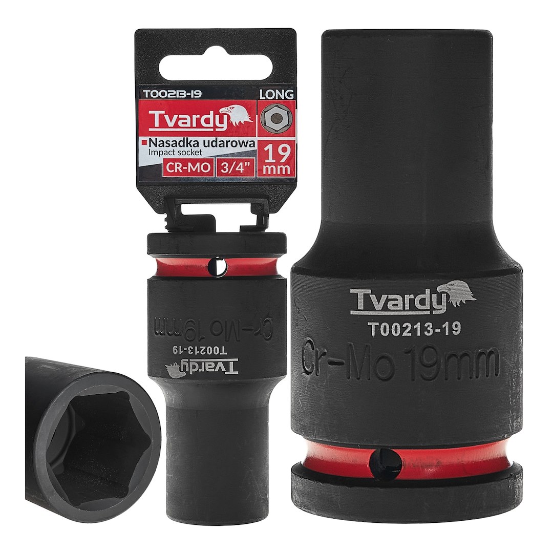 Dlouhá nástrčná hlavice 3/4 6-hranná 19 mm CR-MO – celkový pohled