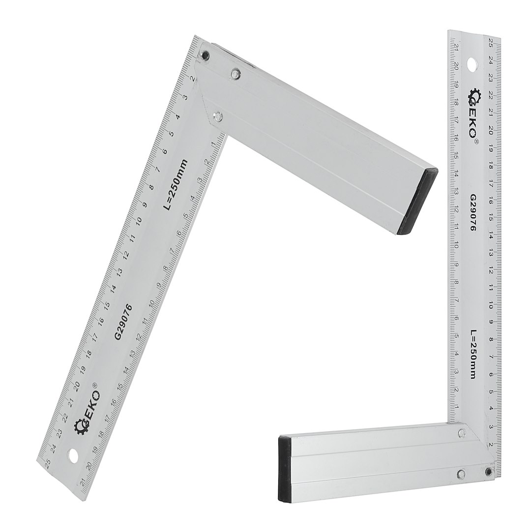 Stavební truhlářský úhelník 250 mm ALU – celkový pohled