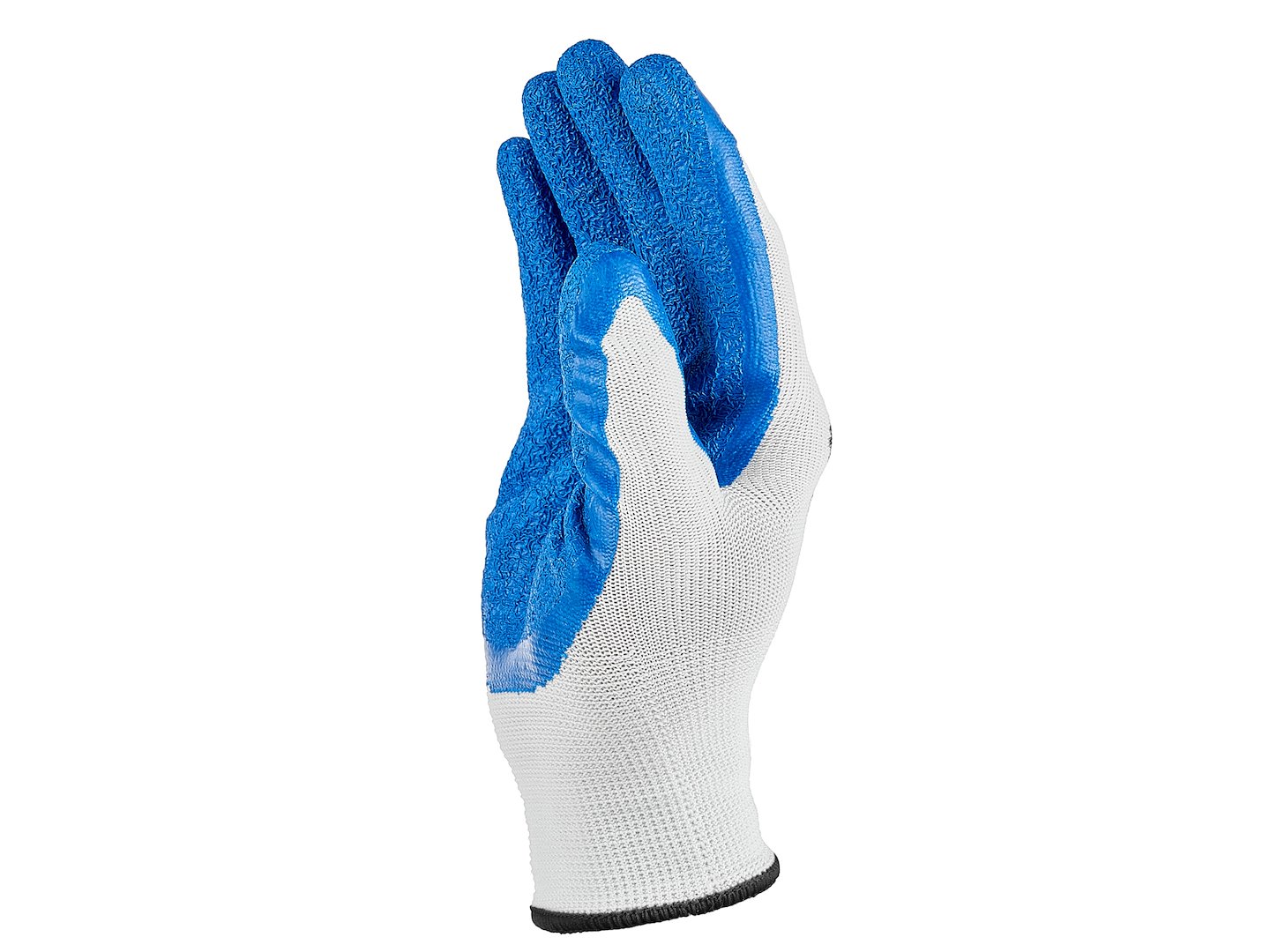 Ochranné rukavice z polyesteru s latexem, velikost 10, bílo-modré – balení 12 párů (Geko G75049) 4