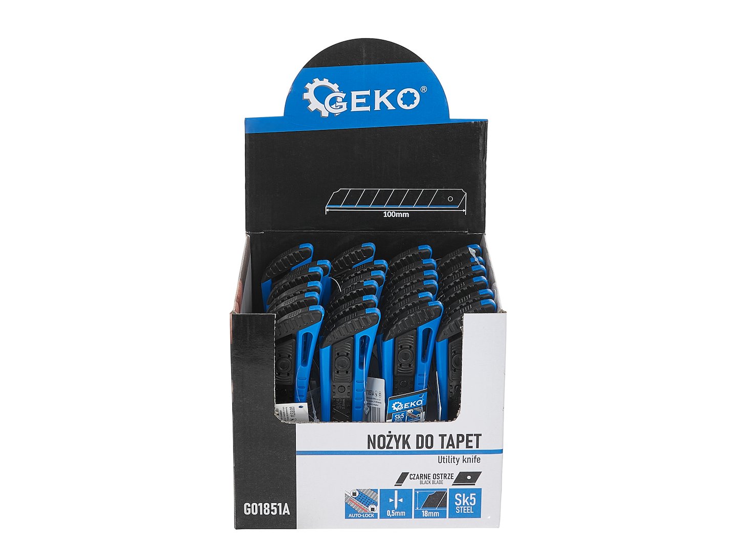 Nůž na tapety Geko – detail čepele 18 mm