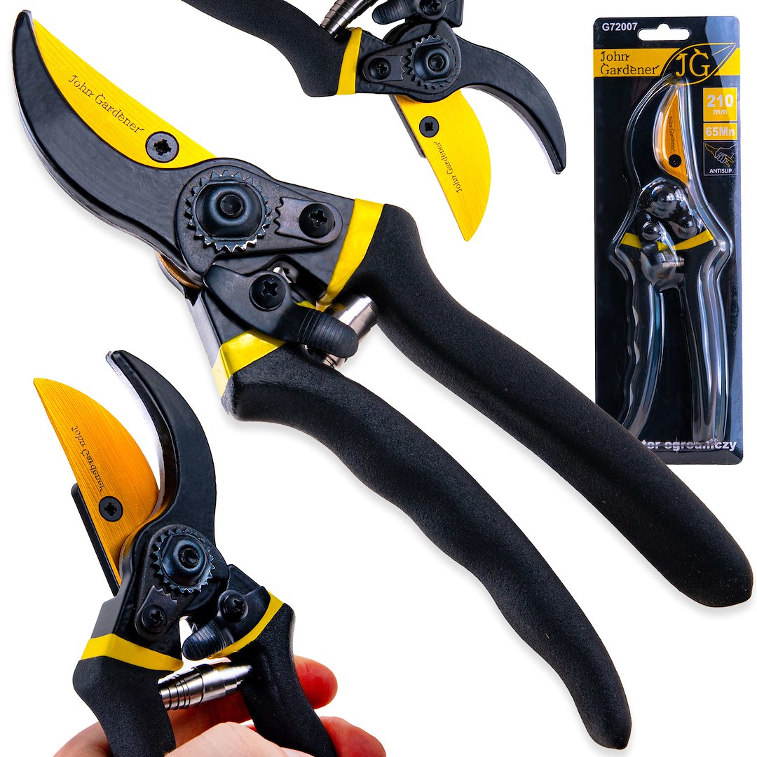 Zahradní nůžky Geko 210 mm 65Mn AntiSlip – celkový pohled