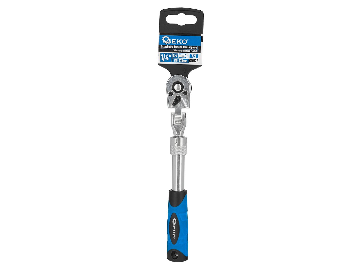 Teleskopická ráčna 1/4" 210-278 mm 72T CrV Geko 5