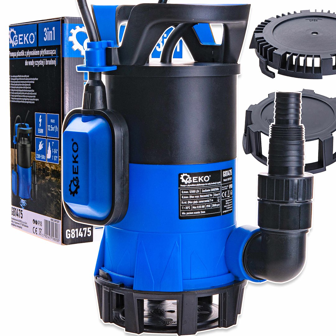 Geko plovákové čerpadlo 3v1 550W – celkový pohled