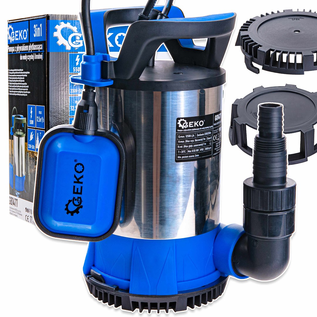 Plovákové čerpadlo Geko 3v1 550W – celkový pohled