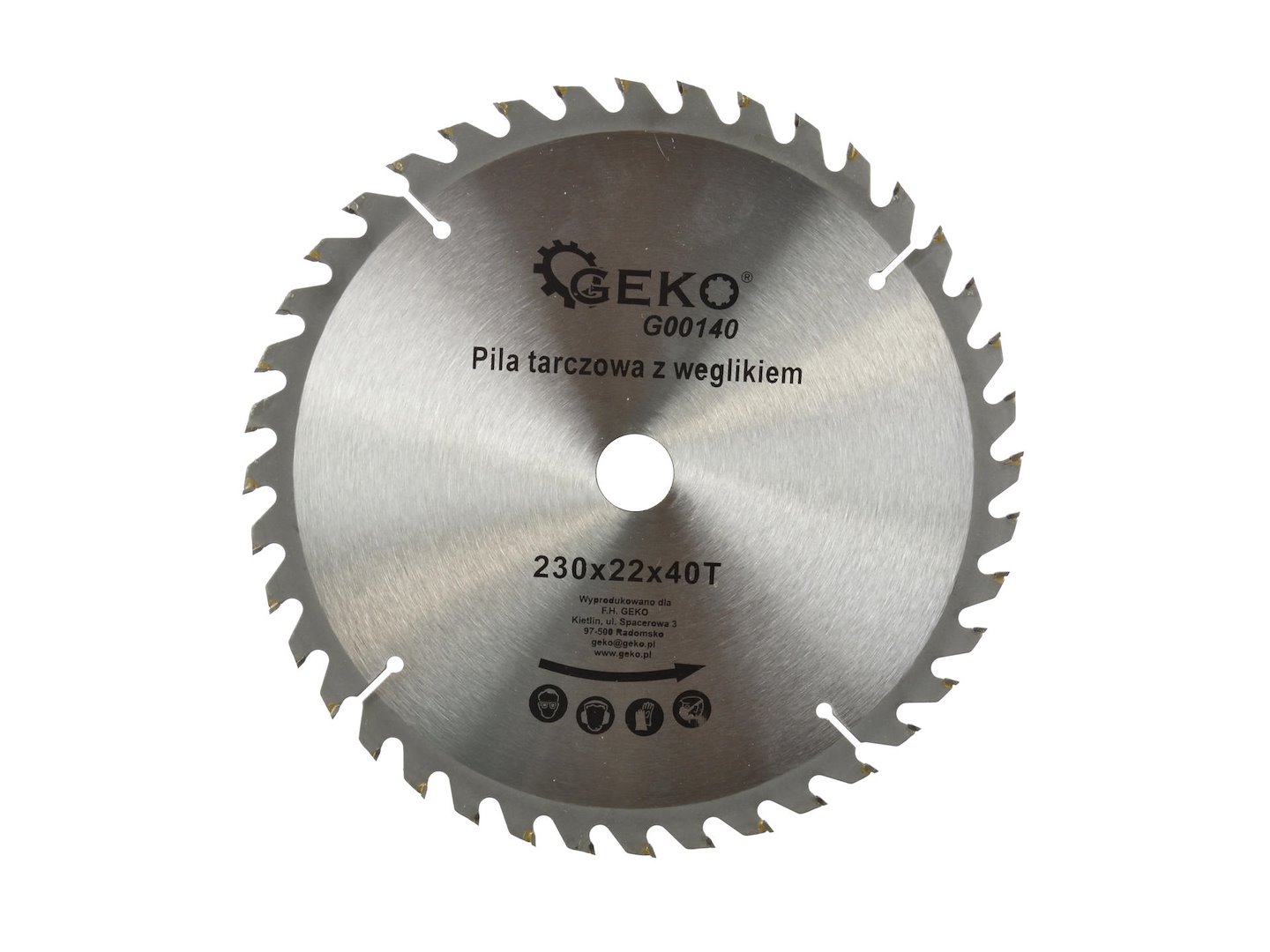 Kotouč na dřevo 230x22x40T Geko – pohled na kotouč s 40 zuby