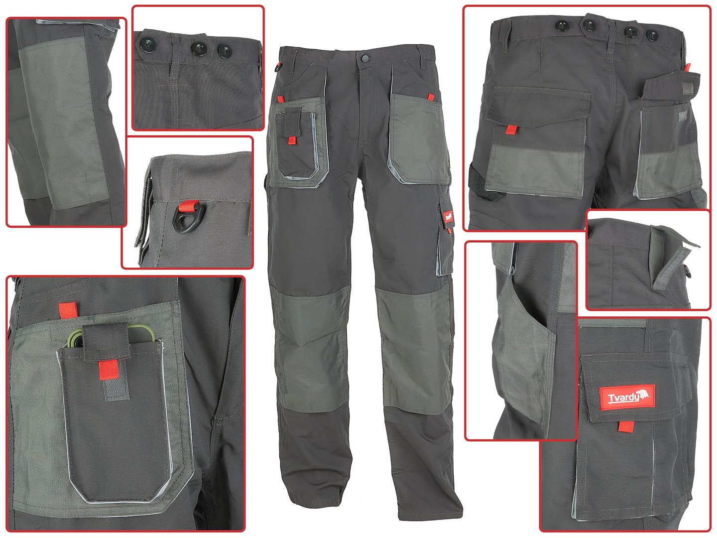 Pracovní kalhoty TVARDY velikost S – detail kapes