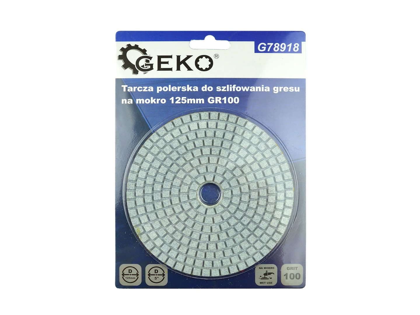 Lešticí kotouč pro mokré broušení dlažby 125 mm GR100 (5/250) – Geko 4