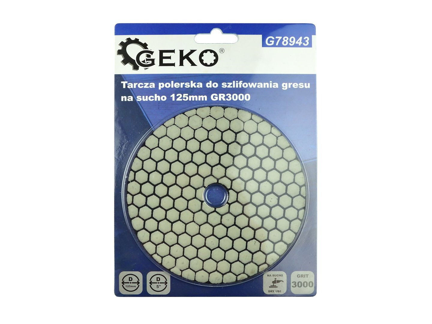 Lešticí kotouč pro suché broušení dlažby 125 mm GR3000 (5/25/250) – Geko 4