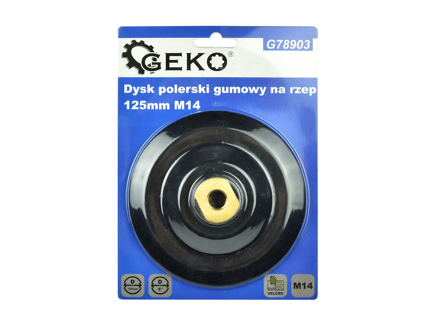 Gumový lešticí kotouč se suchým zipem 125 mm M14 – detail suchého zipu a závitu M14