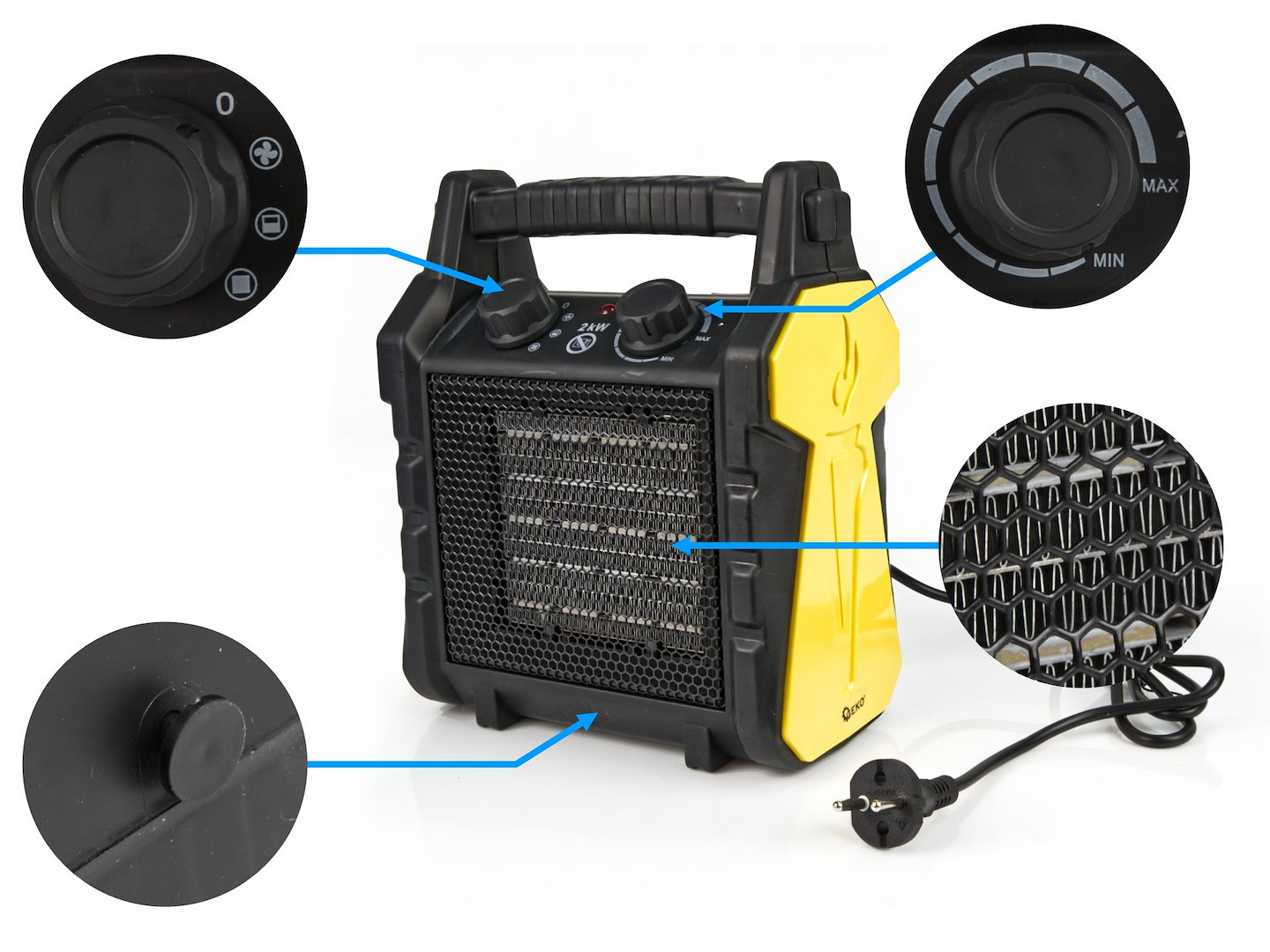 Elektrický keramický ohřívač – radiátor 2 kW (1) 1
