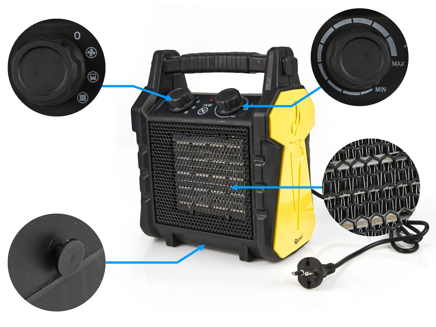 Elektrický keramický ohřívač – radiátor 3 kW (1) 1