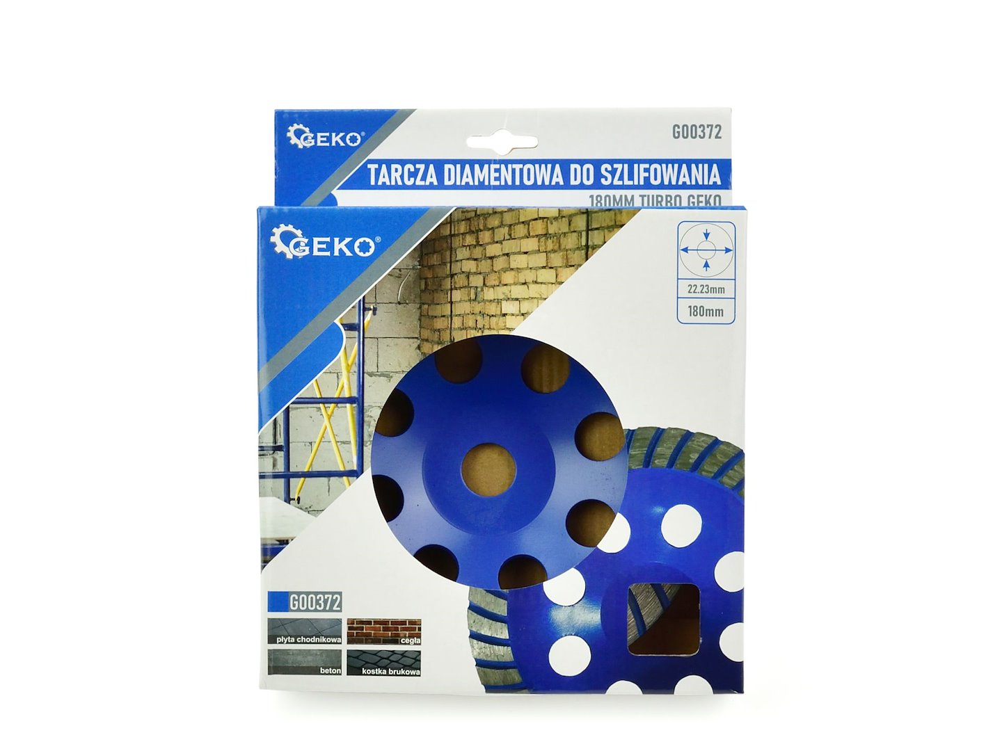 Brusný kotouč turbo 180 mm GEKO – nasazení na úhlové brusce