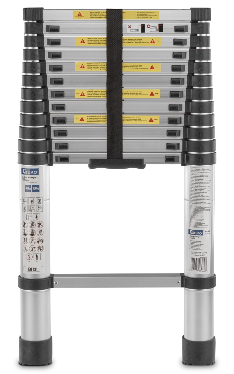 Teleskopický hliníkový žebřík 3,8 m 150 kg (1) 2