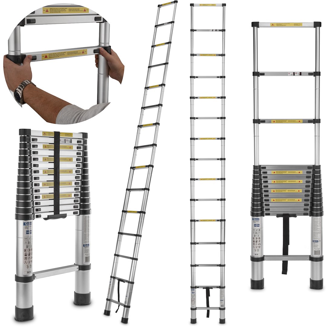 Teleskopický hliníkový žebřík 4,4 m 150 kg (1) 8