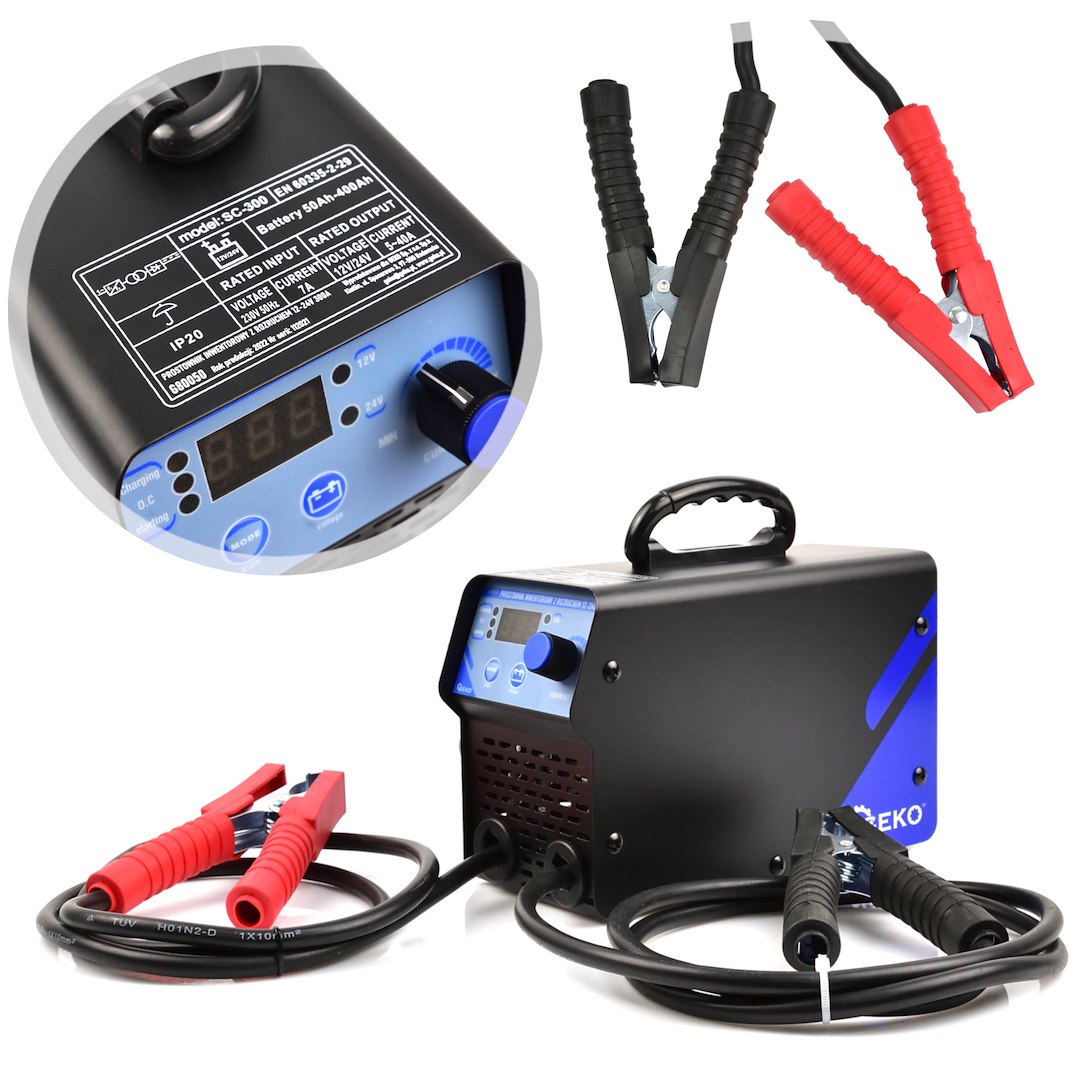 Invertorový nabíječ s rozběhem 12-24 V 300 A Geko G80050 8