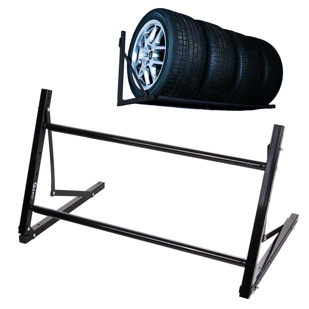 Nastavitelný věšák na pneumatiky/kola 81–120 cm, 100 kg, skládací (2) 1