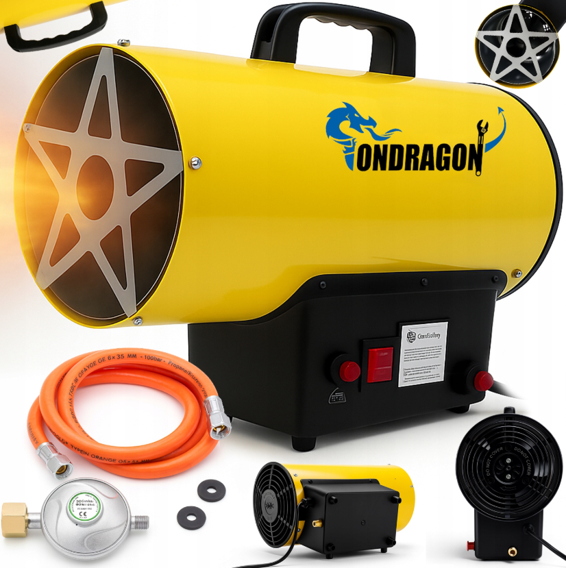 Plynové horkovzdušné topidlo 15 kW LPG Ondragon OD5103 (hadice + regulátor)