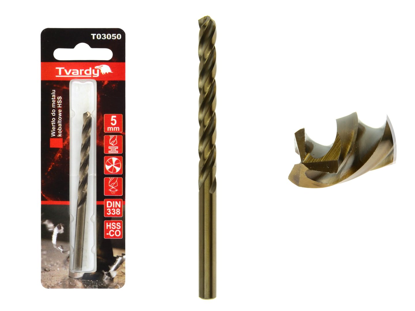 Kobaltový vrták HSS M35 průměr 5 mm, délka 80 mm – Geko 1