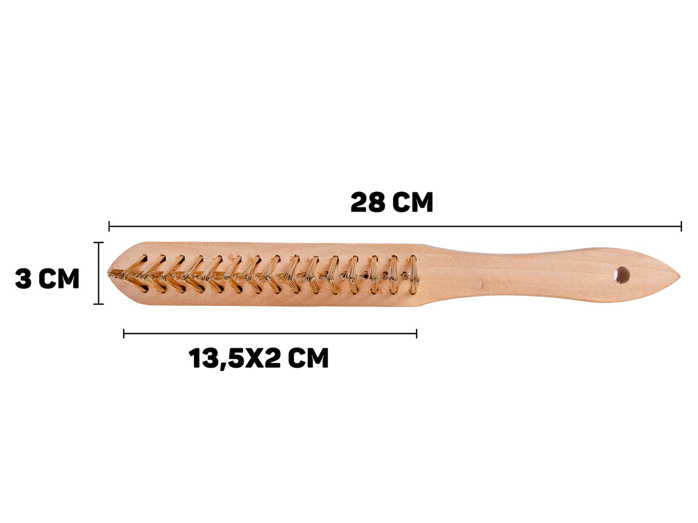 Žlutý drátěný kartáč na rez 3 řady 12 x 120 mm – detail drátů