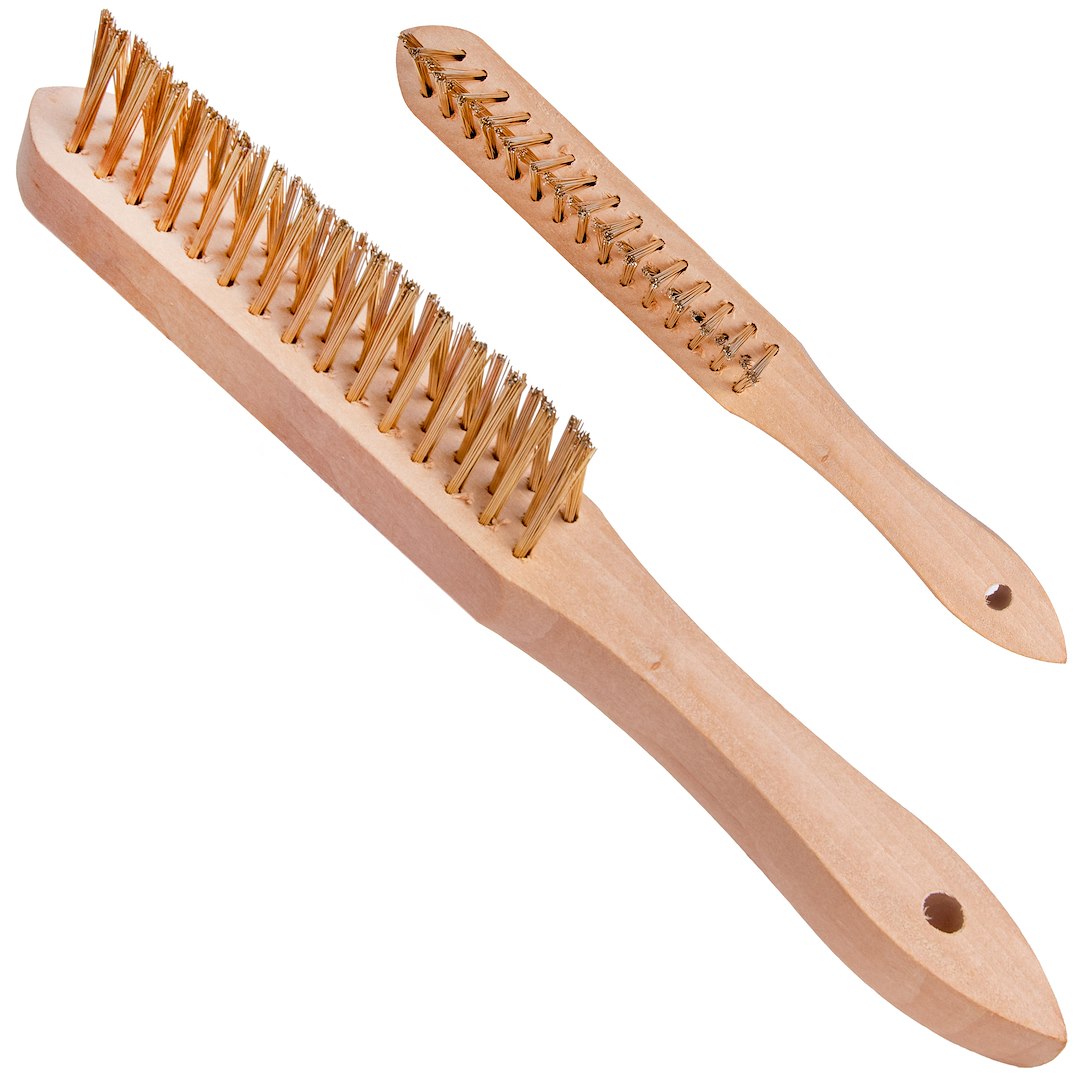 Žlutý drátěný kartáč na rez 3 řady 12 x 120 mm – celkový pohled