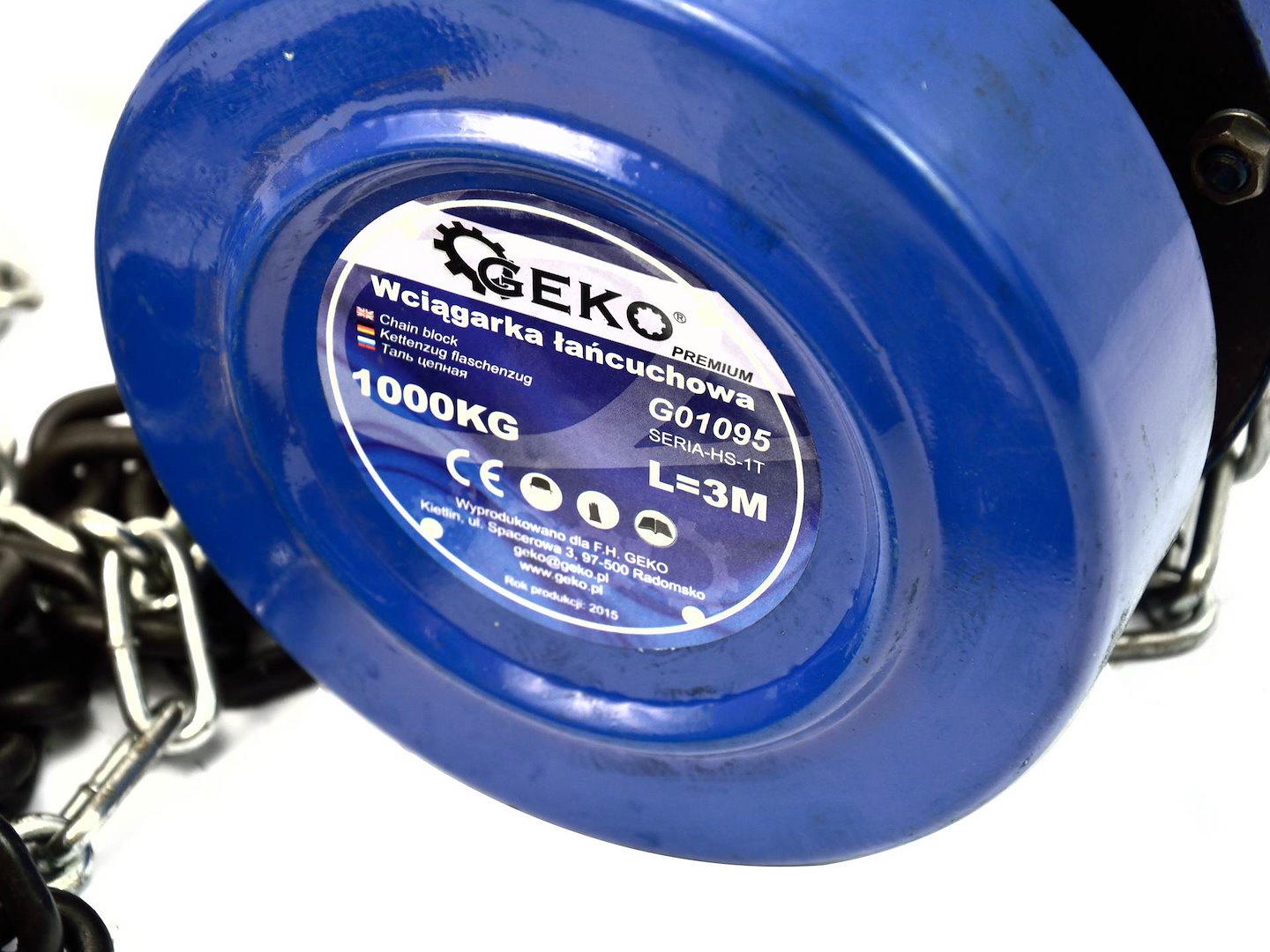 Řetězový naviják Geko Premium 1t x 3m – detail řetězu