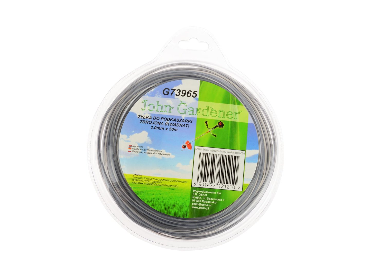 Vlasec pro vyžínačku vyztužený čtvercový 30 mm × 50 m – Geko