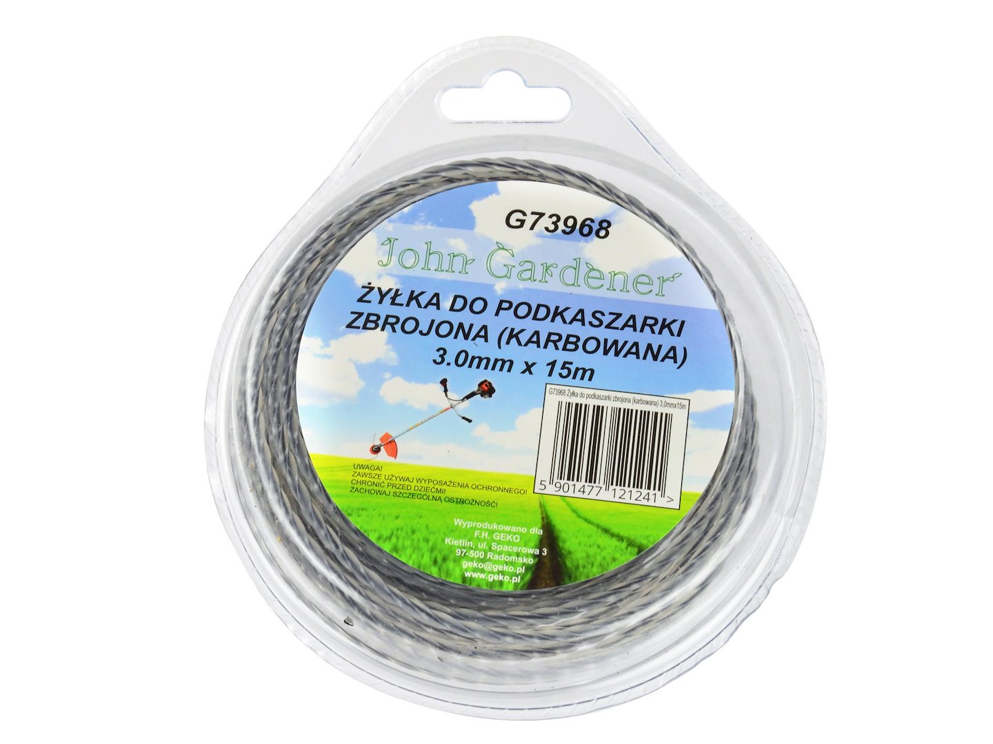 Vlasec pro vyžínačku vyztužený vroubkovaný 30 mm × 15 m (10 × 80 mm) – Geko
