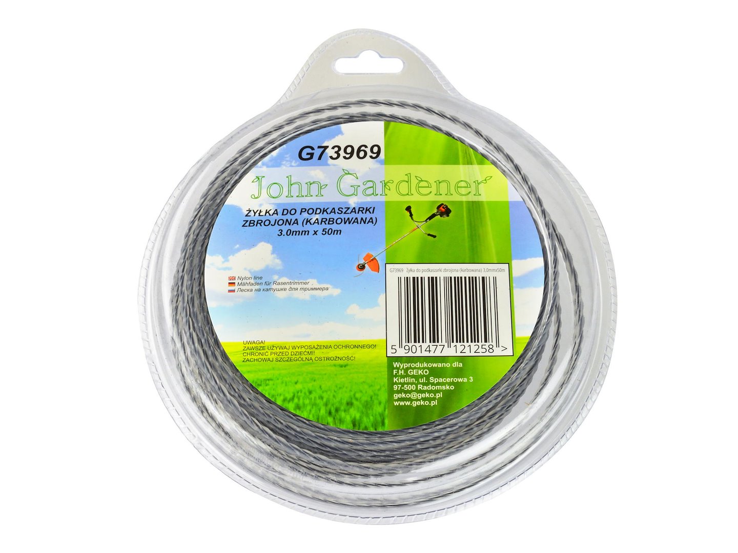 Vlasec pro vyžínačku vyztužený vroubkovaný 30 mm × 50 m (20 × 28 mm) – Geko