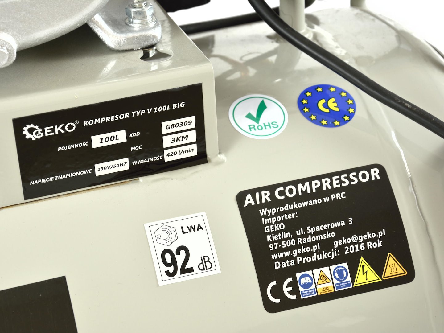 Kompresor typu V 100 l Big – Geko 5