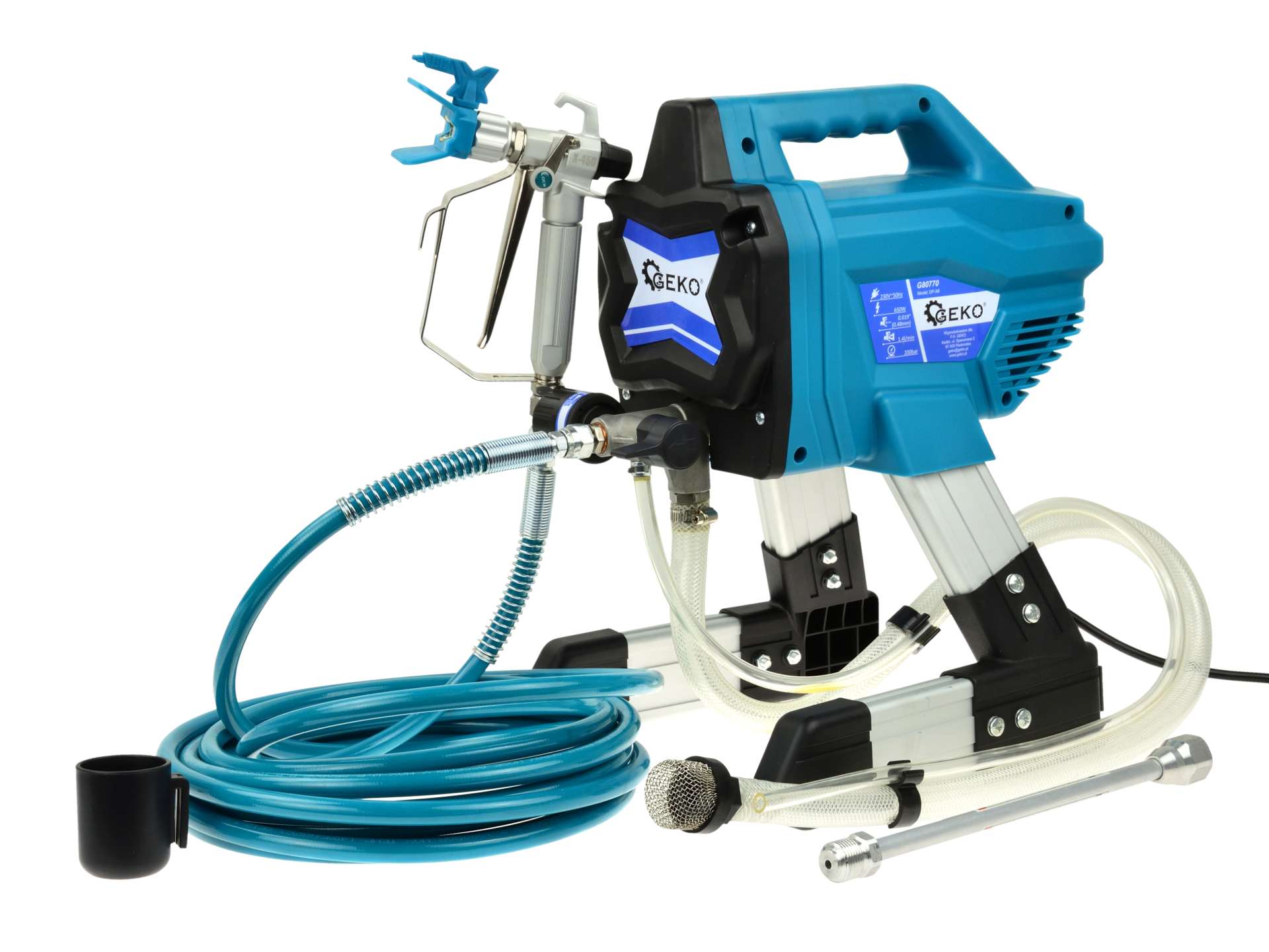 Hydrodynamický lakovací agregát Geko DP-X6 G80770 – 650 W, 200 bar, 1400 ml/min 1