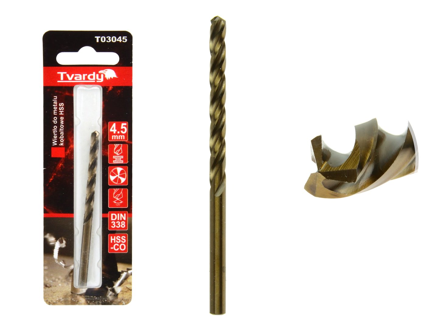 Kobaltový vrták HSS M35 45 mm – celkový pohled