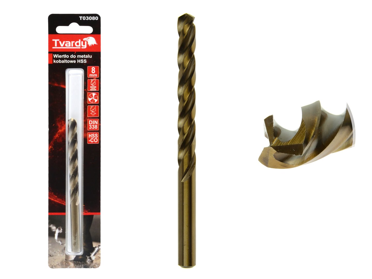 Kobaltový vrták HSS M35 8 mm Geko – celkový pohled