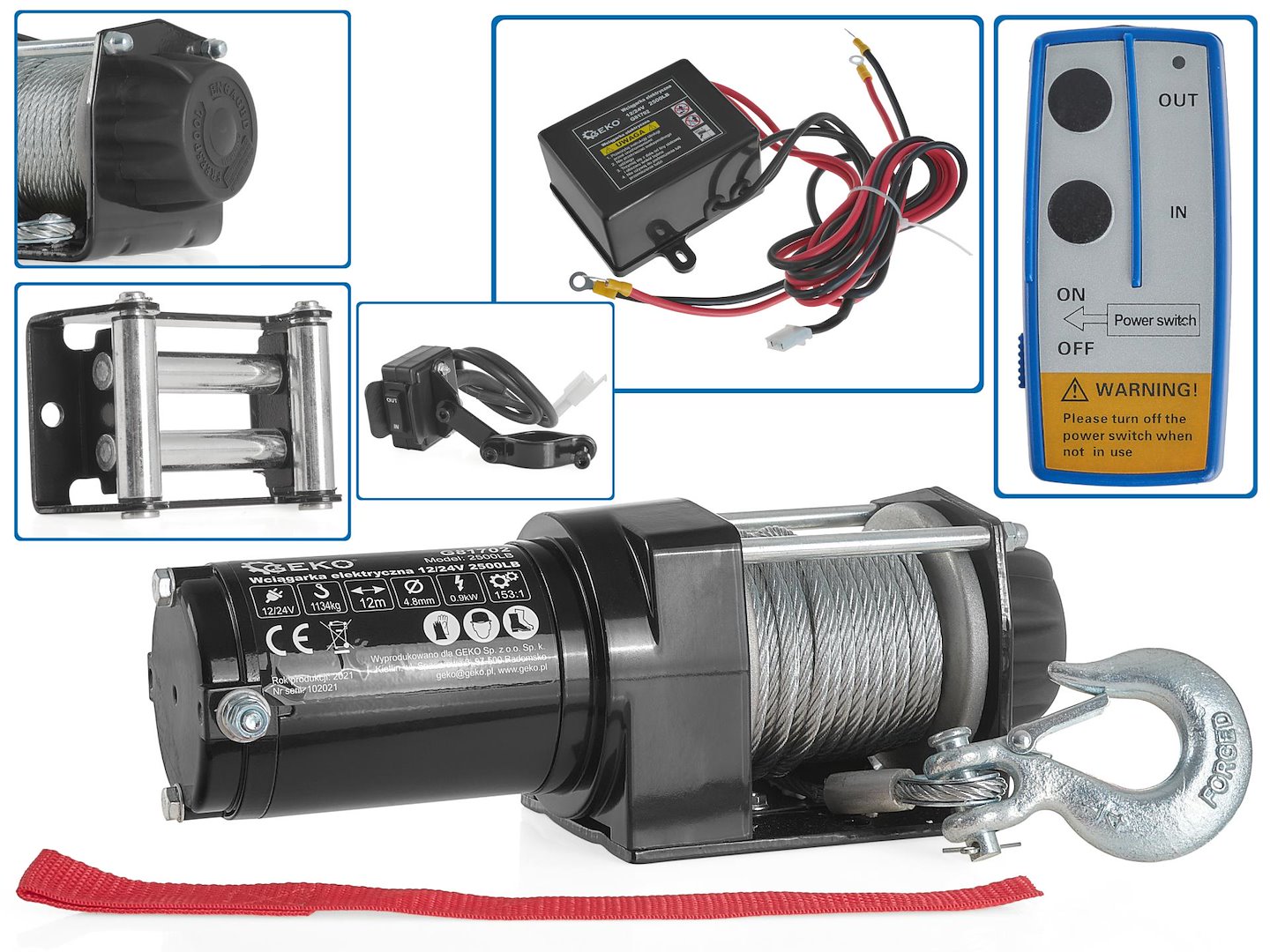 Elektrický naviják Geko 12 V / 2500 Lb – spolehlivý výkon pro vozidla i terén 1
