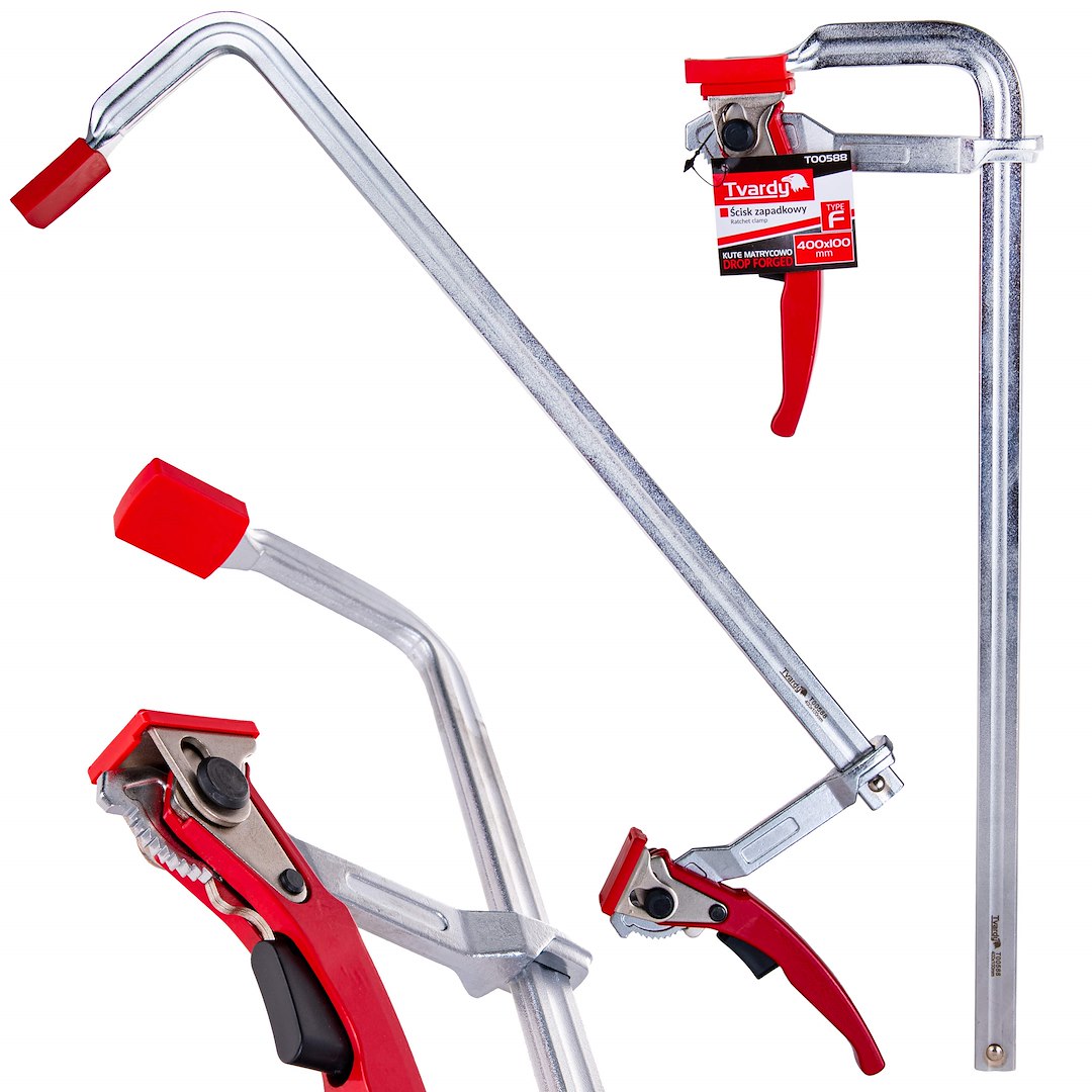 Kované ráčnové svěrky typu F 400 x 100 mm – Geko 1
