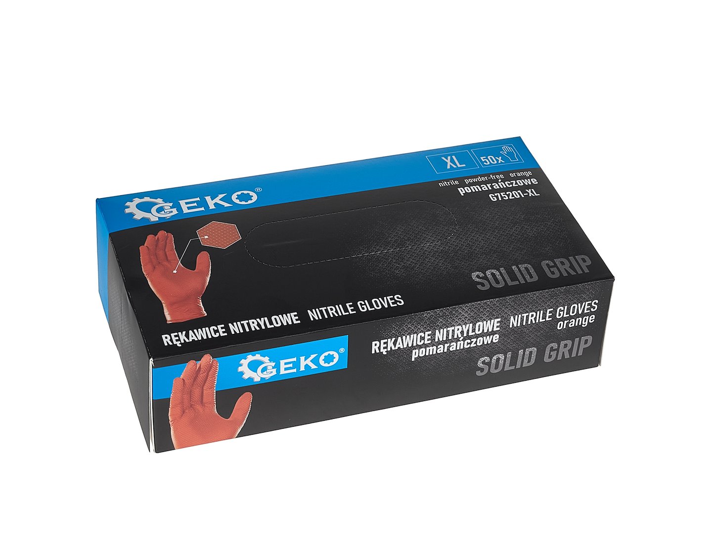 Nitrilové Rukavice Solid Grip 50 ks Velikost x l Oranžové 5