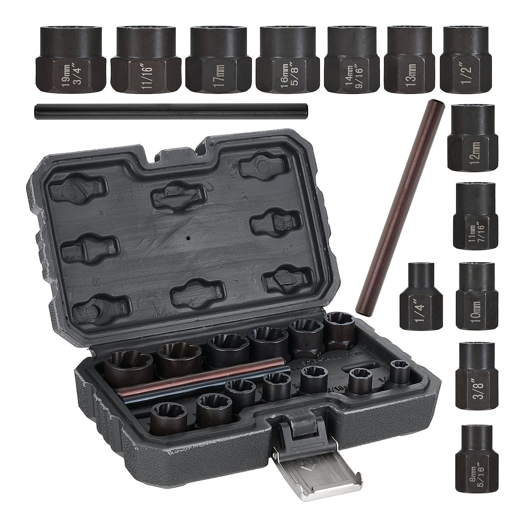 Sada nástavců pro poškozené šrouby 619 mm – 15 ks (Geko) 1