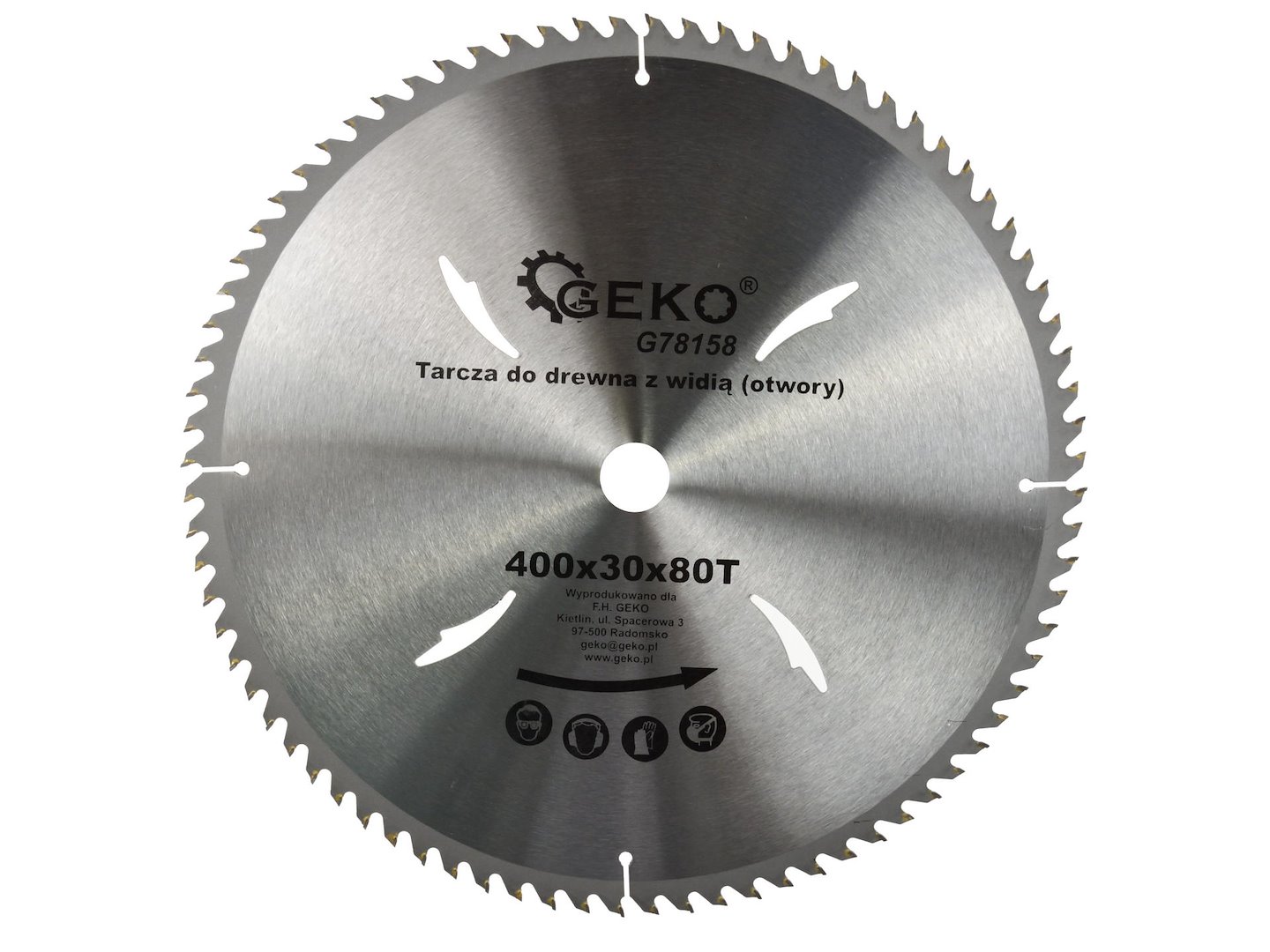 Pilový kotouč na dřevo Geko 400x30x80t – celkový pohled na kotouč
